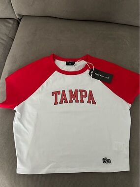 Hype and Vice "TAMPA" Red & White Raglan Tee